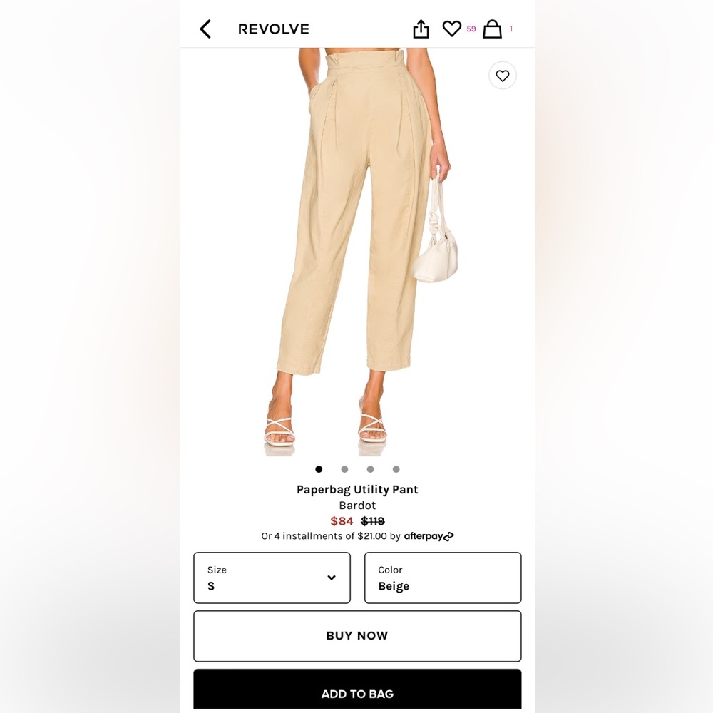 Bardot paper bag utility pant from Revolve